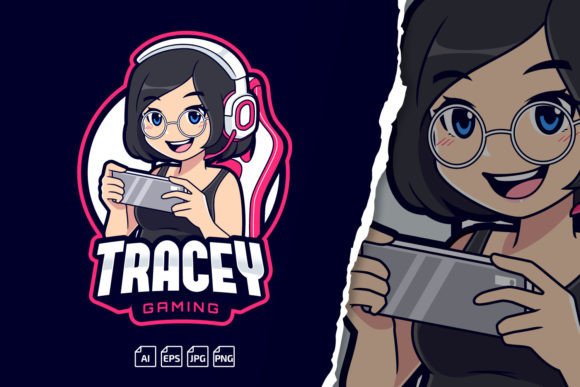 Cute Gamer Girl Logo Cartoon: Design & Brand Potential