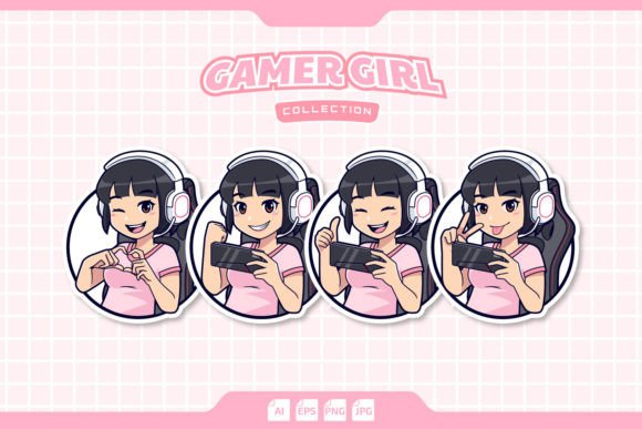 Cute Mobile Gamer Girl Template Set: A Complete Branding Toolkit for Streamers, Teams, and Creators