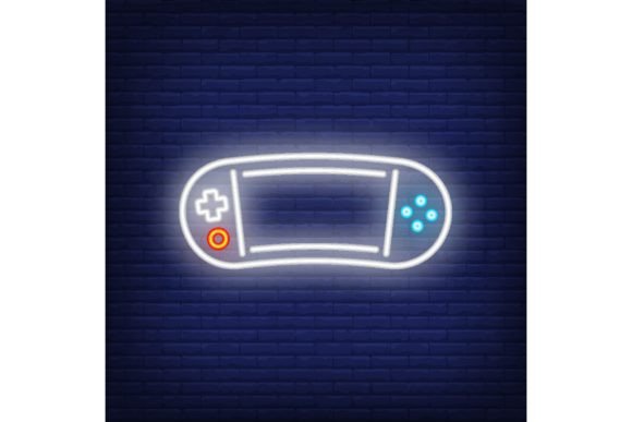 Game Console Neon Icon & Portable Play Station