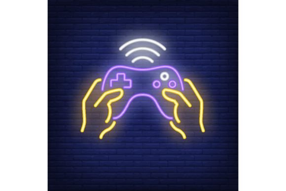 Hands Holding a Game Controller Neon Icon: More Than a Glowing Symbol