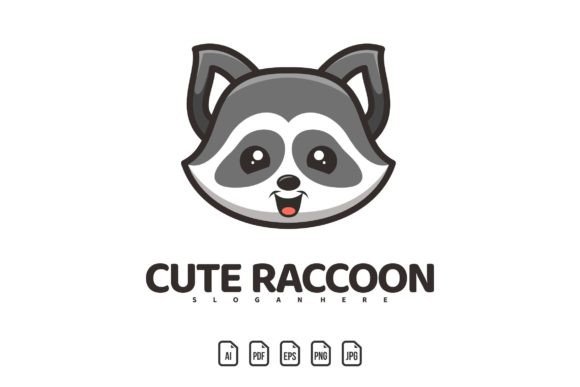 Head Cute Raccoon Mascot Logo: A Versatile Design Asset
