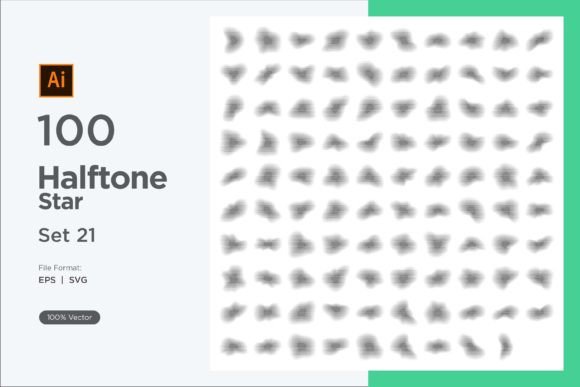 Stars Shape Halftone Background 100-21