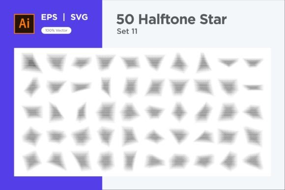Stars Shape Halftone Background 50-11