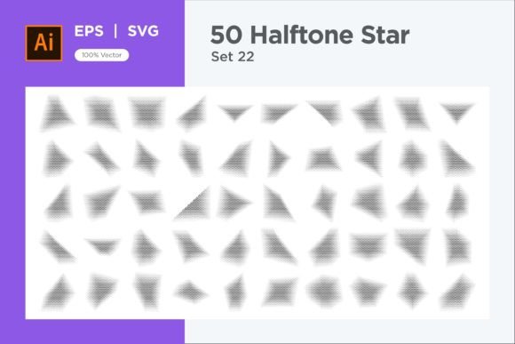 Stars Shape Halftone Background 50-22