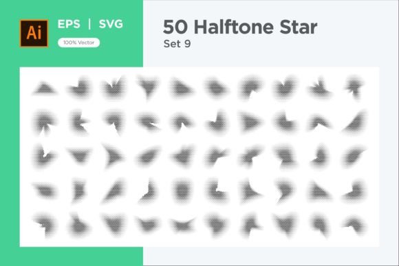 Stars Shape Halftone Background 50-9